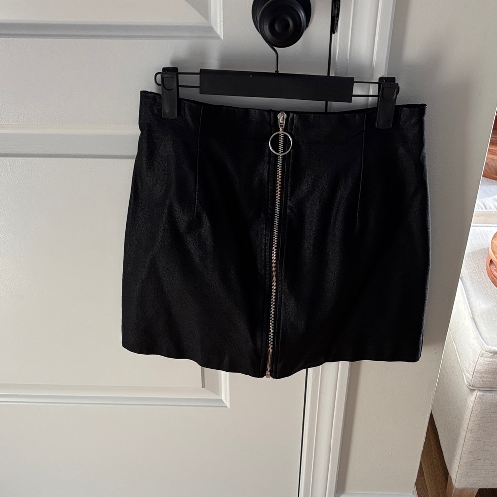 Forever 21 Black Mini Skirt with Front Zipper